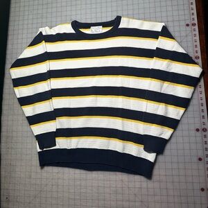 Christian Dior vintage Striped Navy and Yellow Men's Sweater size large